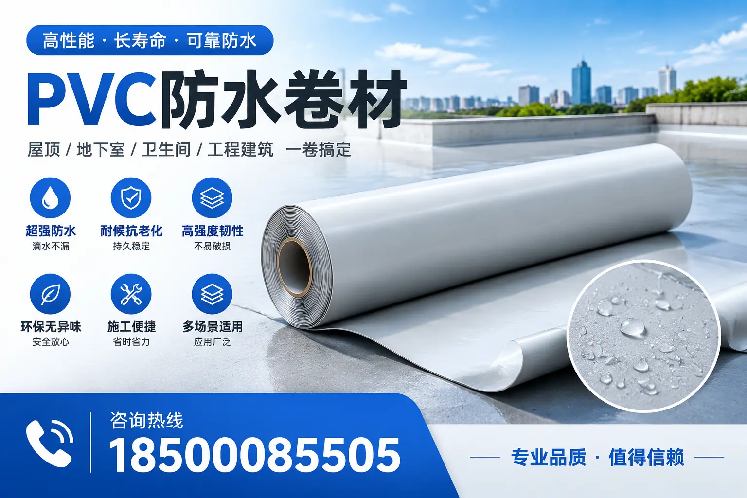 PVC防水卷材的防水效果评测,适合辽源的科学依据